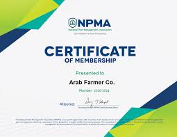 Describes pest control program including controls for rodents, insects, birds, pets etc. General Pest Control Arab Farmer Co