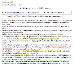 Our bettors checked all information of game. Sirius Aik Stats Master