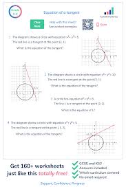 Equation Of A Tangent To A Circle In 2020 Worksheets Worksheets Free Maths Exam