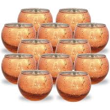 Check spelling or type a new query. Round Mercury Glass Votive Candle Holder 2 Inch Speckled Copper Set Of 12 Premier