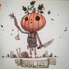 There is pumpkin clipart with cute, happy or angry pumpkins, pumpkins with ghosts and pumpkins to color for yourself. Joe Olson Art Julius J Pumpkin Head I Should Be Drawing More