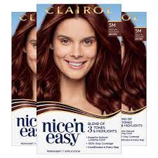 With hints of gold and mahogany for the perfect layered brown, this cozy shade will have you reaching for a sweater and ready to curl up by a fireplace. Buy Clairol Nice N Easy Permanent Hair Dye 5m Medium Mahogany Brown Hair Color 3 Count Online In Vietnam B07byyr1ty