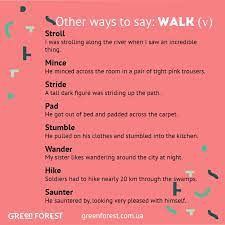 Synonyms To The Word Walk Other Ways To Say Walk Sinonimy K Anglijskomu Slovu Walk English Words English Vocabulary Words English Language Learning