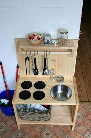 A Cute Little Kitchen Made Using Ikea Products Diy Kids Kitchen Wooden Play Kitchen Kitchen Sets For Kids