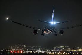 Discover and download free boeing logo png images on pngitem. Hd Wallpaper Boeing Airplane Aircraft Night Airport Runway Landing Wallpaper Flare