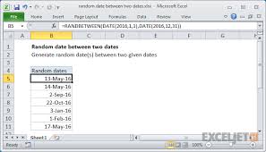 Excel Formula Random Date Between Two Dates Exceljet