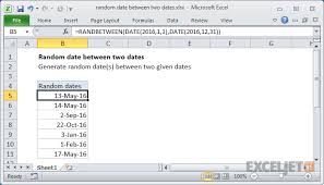 excel formula random date between two dates exceljet