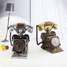 Us 32 00 Pengcheng Vintage Telephone Alarm Clock Piggy Bank Resin Alarm Bank Clock Pengcheng Piggy Resin T Clock Craft Vintage Telephone Alarm Clock