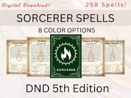Sorcerer DnD Spell Cards DnD Spellbook DnD Spellbook Cards - Etsy España