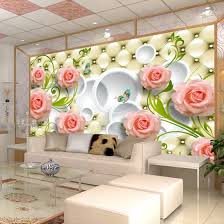 This piece of wall art is delicate and ornate. Shop Custom Any Size Photo Wallpaper 3d Wall Decor For Living Room Modern Simple And Stylish 3d Rose Painting Wall Mural Wall Papers Online From Best Wall Stickers Murals On Jd Com