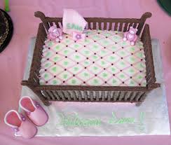 The booties on the cupcakes are frosting and its all frosting and cake for both of them. Baby Shower Crib Cake Frazi S Cakes