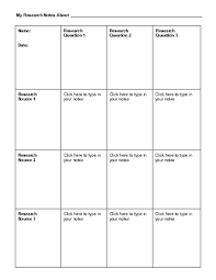 research notes chart template education world