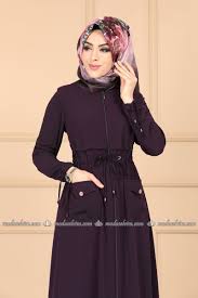 Moda Selvim Bagcik Detay Kapsonlu Ferace Pd4174 Mor