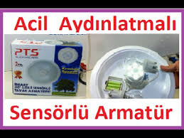 Ledli Sensorlu Lamba Acil Aydinlatmali Armatur Youtube