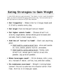 Weight Gain Diet Template Free Download