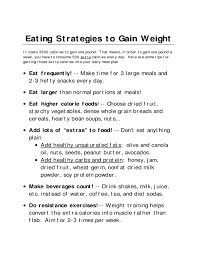 weight gain diet template free download