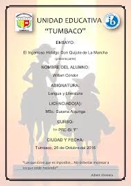Versos dedicados a al obra. Pdf Ensayo De Don Quijote De La Mancha Willian Condor Academia Edu
