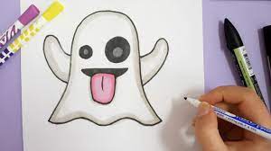 How To Draw Ghost Emoji Snapchat Youtube Drawings Emoji Draw