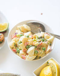 Tropical flavors come together making this a great side dish to there's nothing as yummy and easy as a good potato salad, and this one is extra special with green apples, raisins and walnuts for some crunch! Caribbean Potato Salad Immaculate Bites