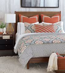 Bowie Ogee Bed Scarf Bed Scarf Patterned White Blue Orange Black Aztec Silver Knife Edge Bedding Accesory Bedro Luxury Bedding Bed Linens Luxury Bedding Sets