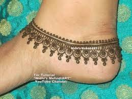 Adorable Anklet Ornament Inspired Feet Henna Mehndi Design For Eid Youtube Henna Designs Feet Foot Henna Mehndi Designs Feet
