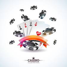 Vector Illustration On A Casino Theme With Poker Cards And Playing Chips On White Background Gambling Design For Invitation Or Promo Banner Casino Background In 2020 Poker Cards Casino Theme Casino