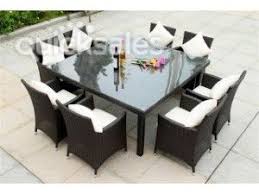 Outdoor Wicker Rattan Square Dinning Table Seats 12 People Outdoor Dining Furniture Outdoor Wicker Furniture Patio Furnishings