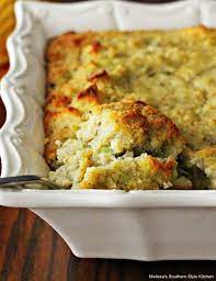 Add salt, pepper, eggs, onion, celery, butter, cream of chicken soup, and chicken stock. Southern Cornbread Dressing Melissassouthernstylekitchen Com