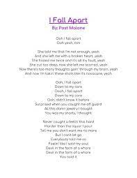 On i fall apart, post reminisces about a heart break up he experienced in high school. I Fall Apart By Post Malone Lyrics