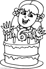 Happy birthday color pages are a great way to let your kid experiment with different designs and images. Happy 6th Birthday Coloring Page Coloringall