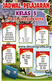 Desain Jadwal Pelajaran Menarik Kreatif Keren Cdr Sekolah Pendidikan Desain Brosur