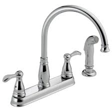 two handle kitchen faucet with spray