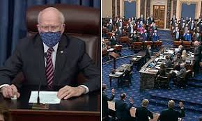 Patrick leahy will preside over former president trump's senate trial next month — rather than supreme court chief justice john roberts. Pzyszfu63 E6km
