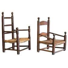 Two Charming Antique Childs Ladderback Chairs With Original Rush Seats American Late 18thc 1 800 Ladder Back Chairs Childrens Furniture Antiques