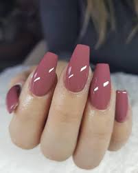 Pin By Aga Maria On Nails Mauve Nails Popular Nail Colors Coffin Shape Nails