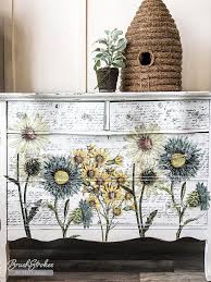 Painted Furniture Iron Orchid Designs Iod And Annie Sloan Chalk Paint Botanical Transfers An White Chalk Paint Furniture Painted Furniture Orchard Design