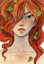 Fainne 3 5 X 5 5 Original Painting Free Shipping Ink And Watercolor One Of A Kind Redhead Art Art Girl Art