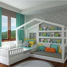 Room designs bedrooms kids' rooms other rooms playrooms. Super Cute Idea Wonder How It Would Look Done In A Log Cabin Motif Toddler House Bed Toddler Rooms Creative Kids Rooms