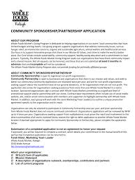 Whole foods market requires wholesalers to submit several additional documents as part of their new supplier application. Community Sponsorship Partnership Application