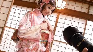 Classic Japanese Teen with Kimono Fucked in Gangbang