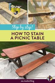 How To Stain A Picnic Table In 2020 Picnic Table Outdoor Picnic Tables Diy Picnic Table