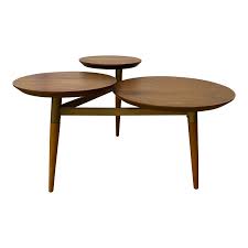 47.5w x 20d x 17.4h. West Elm Clover Coffee Table Walnut Antique Brass Design Plus Gallery