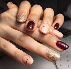 Matte red nails for a classy look. Gold And Dark Red Nails Nails Nail Art Nail Nail Polish Nail Stickers Nail Art Designs Gel Nails Pedicure Dark Red Nails Elegant Nails Luxury Nails