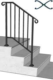 §1015.3(3) 6 tread/riser tolerance is 0.375. Iron X Handrail Picket 2 Railing Rail Fits 2 Or 3 Step Ebay Railings Outdoor Porch Handrails Wrought Iron Porch Railings