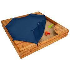 Kidkraft Backyard Sandbox Honey Walmart Com In 2021 Backyard Sandbox Sandbox Cover Kids Sandbox