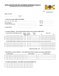The account holder is a current or former member of the armed forces. Pdf Application For Boc Internet Banking Facility For Personal Account Holders Only Date Dd Mm Yyyy Bank Of Ceylon 1 Name Of Account Holder With Initials Legend Core Academia Edu