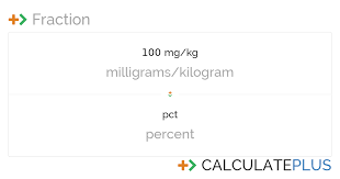 Conversion Of 100 Milligrams Kilogram To Percent