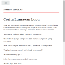 Contoh Cerpen Lucu Pendek