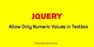 jquery allow only numeric values numbers in textbox