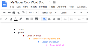 For example, instead of the regular black color of the bullet points, you can choose various other so although it's possible to use a function to add bullet points in google sheets, you can also use shortcuts. How To Create Multilevel Lists In Google Docs